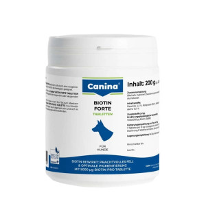 CANINA BIOTIN FORTE TABS papidbarība suņiem Biotīns 200g ~N60